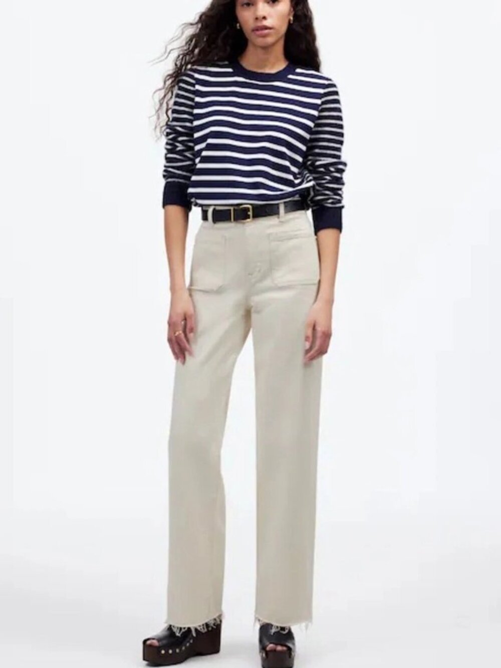 Madewell Cream The Emmett Wide-Leg Jeans W25 NWT